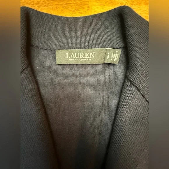 Lauren Ralph Lauren Navy Blue Knit Blazer L - Picture 3 of 9